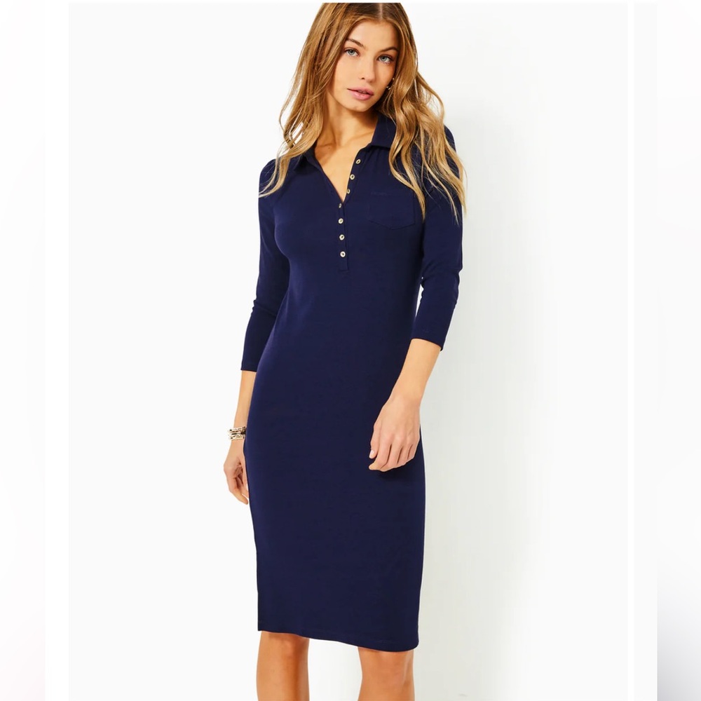 Lilly Pulitzer Reema Polo Dress in True Navy